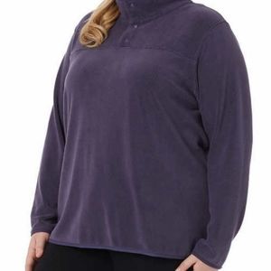 NEW! 32 Degrees Women's Snap Arctic Fleece Pullover Size 3X fast shipping nwt!
